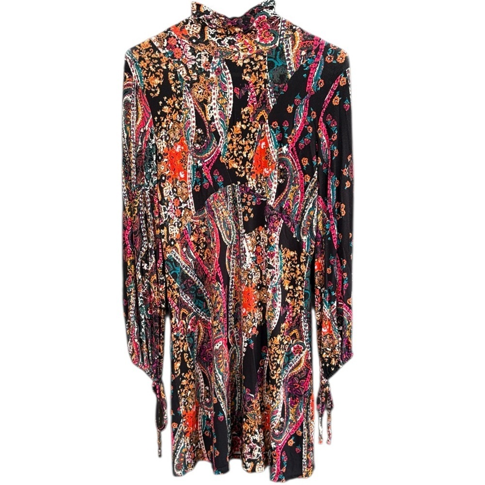 NWT Free People All Dolled Up Dress Black Floral Paisley Size Medium - Picture 3 of 12